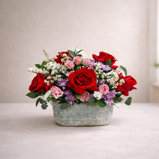 Crimson Blush Garden Arrangement