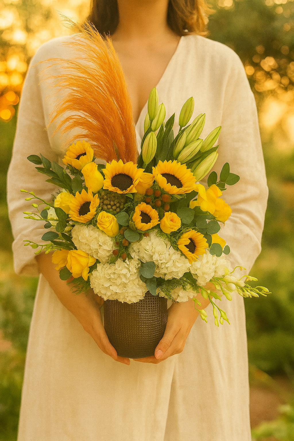 Golden Harvest Vase Arrangement