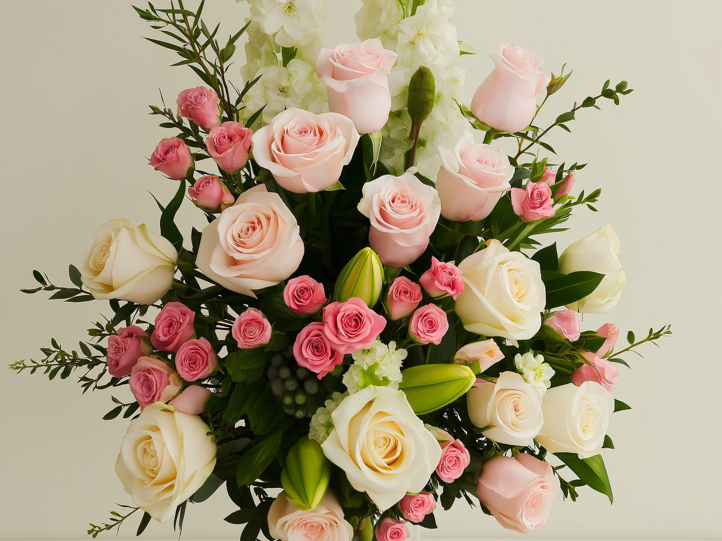 Elegant Pink & White Vase Arrangement